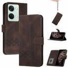 Cubic Skin Feel Flip Leather Phone Case For OnePlus Ace 2V(Brown) - 1