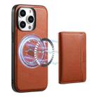 For iPhone 15 Pro Max Denior Cowhide Texture Leather MagSafe Detachable Wallet Phone Case(Brown) - 1