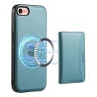 For iPhone SE 2022/2020/8/7 Denior Cowhide Texture Leather MagSafe Detachable Wallet Phone Case(Blue) - 1