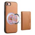 For iPhone SE 2022/2020/8/7 Denior Cowhide Texture Leather MagSafe Detachable Wallet Phone Case(Khaki) - 1