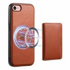 For iPhone SE 2022/2020/8/7 Denior Cowhide Texture Leather MagSafe Detachable Wallet Phone Case(Brown) - 1