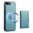For iPhone 8 Plus/7 Plus Denior Cowhide Texture Leather MagSafe Detachable Wallet Phone Case(Blue) - 1