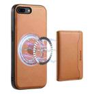 For iPhone 8 Plus/7 Plus Denior Cowhide Texture Leather MagSafe Detachable Wallet Phone Case(Khaki) - 1