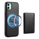 For iPhone 11 Denior Cowhide Texture Leather MagSafe Detachable Wallet Phone Case(Black) - 1