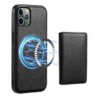 For iPhone 11 Pro Denior Cowhide Texture Leather MagSafe Detachable Wallet Phone Case(Black) - 1