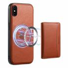 For iPhone X / XS Denior Cowhide Texture Leather MagSafe Detachable Wallet Phone Case(Brown) - 1