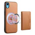 For iPhone XR Denior Cowhide Texture Leather MagSafe Detachable Wallet Phone Case(Khaki) - 1
