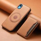 For iPhone XR Denior Cowhide Texture Leather MagSafe Detachable Wallet Phone Case(Khaki) - 2