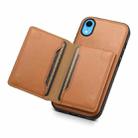 For iPhone XR Denior Cowhide Texture Leather MagSafe Detachable Wallet Phone Case(Khaki) - 5