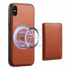 For iPhone XS Max Denior Cowhide Texture Leather MagSafe Detachable Wallet Phone Case(Brown) - 1