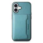 For iPhone 16 Plus Denior Cowhide Texture Leather MagSafe Detachable Wallet Phone Case(Blue) - 3