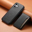 For iPhone 16 Plus Denior Cowhide Texture Leather MagSafe Detachable Wallet Phone Case(Black) - 2