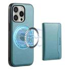 For iPhone 16 Pro Denior Cowhide Texture Leather MagSafe Detachable Wallet Phone Case(Blue) - 1