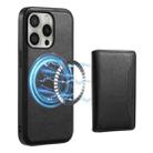 For iPhone 16 Pro Denior Cowhide Texture Leather MagSafe Detachable Wallet Phone Case(Black) - 1