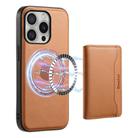 For iPhone 16 Pro Denior Cowhide Texture Leather MagSafe Detachable Wallet Phone Case(Khaki) - 1