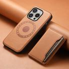 For iPhone 16 Pro Denior Cowhide Texture Leather MagSafe Detachable Wallet Phone Case(Khaki) - 2