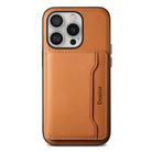 For iPhone 16 Pro Denior Cowhide Texture Leather MagSafe Detachable Wallet Phone Case(Khaki) - 3