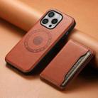 For iPhone 16 Pro Denior Cowhide Texture Leather MagSafe Detachable Wallet Phone Case(Brown) - 2