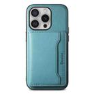 For iPhone 16 Pro Max Denior Cowhide Texture Leather MagSafe Detachable Wallet Phone Case(Blue) - 3