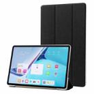 For Huawei MatePad Pro 11 2024 Silk Texture 3-Fold Leather Tablet Case(Black) - 1