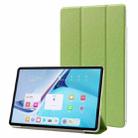 For Huawei MatePad Pro 11 2024 Silk Texture 3-Fold Leather Tablet Case(Green) - 1