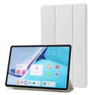 For Huawei MatePad Pro 11 2024 Silk Texture 3-Fold Leather Tablet Case(White) - 1