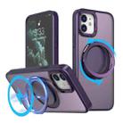 For iPhone 11 360-degree Rotating MagSafe Magnetic Holder Phone Case(Purple) - 1