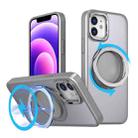 For iPhone 12 360-degree Rotating MagSafe Magnetic Holder Phone Case(Titanium Grey) - 1