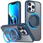 For iPhone 13 Pro Max 360-degree Rotating MagSafe Magnetic Holder Phone Case(Navy Blue) - 1