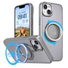 For iPhone 14 Plus 360-degree Rotating MagSafe Magnetic Holder Phone Case(Titanium Grey) - 1