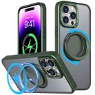 For iPhone 14 Pro 360-degree Rotating MagSafe Magnetic Holder Phone Case(Green) - 1