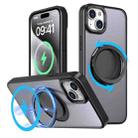 For iPhone 15 360-degree Rotating MagSafe Magnetic Holder Phone Case(Black) - 1