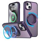 For iPhone 15 Plus 360-degree Rotating MagSafe Magnetic Holder Phone Case(Purple) - 1