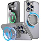 For iPhone 15 Pro 360-degree Rotating MagSafe Magnetic Holder Phone Case(Titanium Grey) - 1