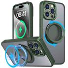 For iPhone 15 Pro Max 360-degree Rotating MagSafe Magnetic Holder Phone Case(Green) - 1