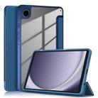 For Samsung Galaxy Tab A9 Acrylic 3-folding Solid Color Smart Leather Tablet Case(Blue) - 1