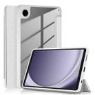 For Samsung Galaxy Tab A9 Acrylic 3-folding Solid Color Smart Leather Tablet Case(White) - 1