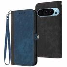 For Google Pixel 9 Pro Side Buckle Double Fold Hand Strap Leather Phone Case(Royal Blue) - 1