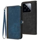 For Xiaomi 14 Pro Side Buckle Double Fold Hand Strap Leather Phone Case(Royal Blue) - 1