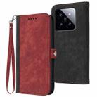 For Xiaomi 14 Pro Side Buckle Double Fold Hand Strap Leather Phone Case(Red) - 1