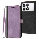 For Xiaomi Redmi K70 Side Buckle Double Fold Hand Strap Leather Phone Case(Purple) - 1