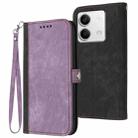 For Xiaomi Redmi Note 13 4G Side Buckle Double Fold Hand Strap Leather Phone Case(Purple) - 1