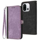 For OnePlus 13T Side Buckle Double Fold Hand Strap Leather Phone Case(Purple) - 1