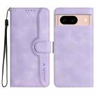 For Google Pixel 8a Heart Pattern Skin Feel Leather Phone Case(Purple) - 1
