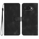 For Google Pixel 9a Heart Pattern Skin Feel Leather Phone Case(Black) - 1