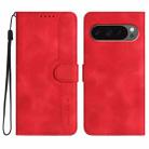 For Google Pixel 10 Pro XL Heart Pattern Skin Feel Leather Phone Case(Red) - 1