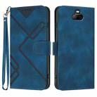 For Sony Xperia 20 Line Pattern Skin Feel Leather Phone Case(Royal Blue) - 1