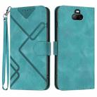 For Sony Xperia 20 Line Pattern Skin Feel Leather Phone Case(Light Blue) - 1