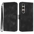 For Sony Xperia 1 VI Line Pattern Skin Feel Leather Phone Case(Black) - 1