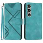 For Sony Xperia 1 VI Line Pattern Skin Feel Leather Phone Case(Light Blue) - 1